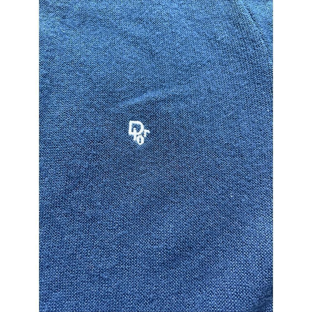 Vintage Christian Dior Monsieur Sweater M Orlon USA Made Logo Cardigan Navy Blue - Picture 5 of 12